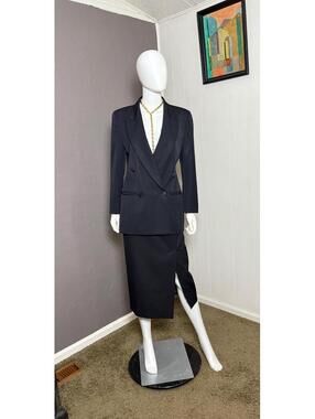 1990's Femme Fatale Suit Pencil Skirt + Blazer S/M from Classiques Entier CBK